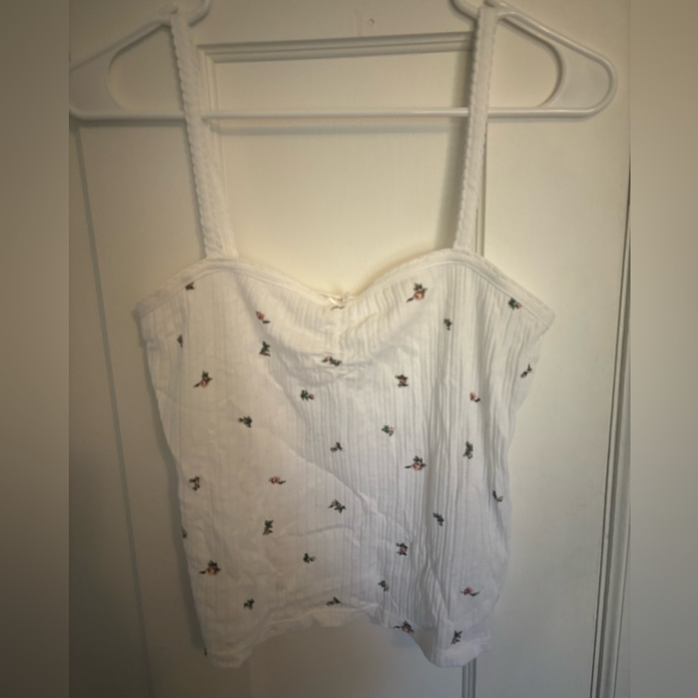 Levi's White Floral Tank Top